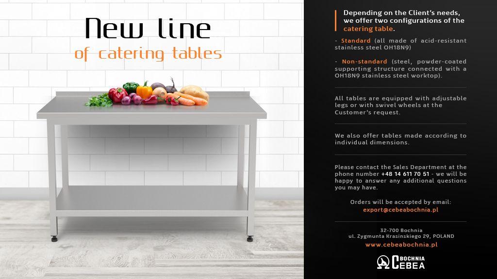 New line of catering tables